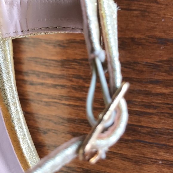 COPY - Kate and Mel sparkly gold T strap wedge sandals w embellished straps EUC - Picture 7 of 8